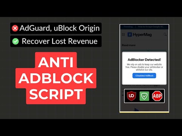 Anti Adblock Script and Disable Right Click codes